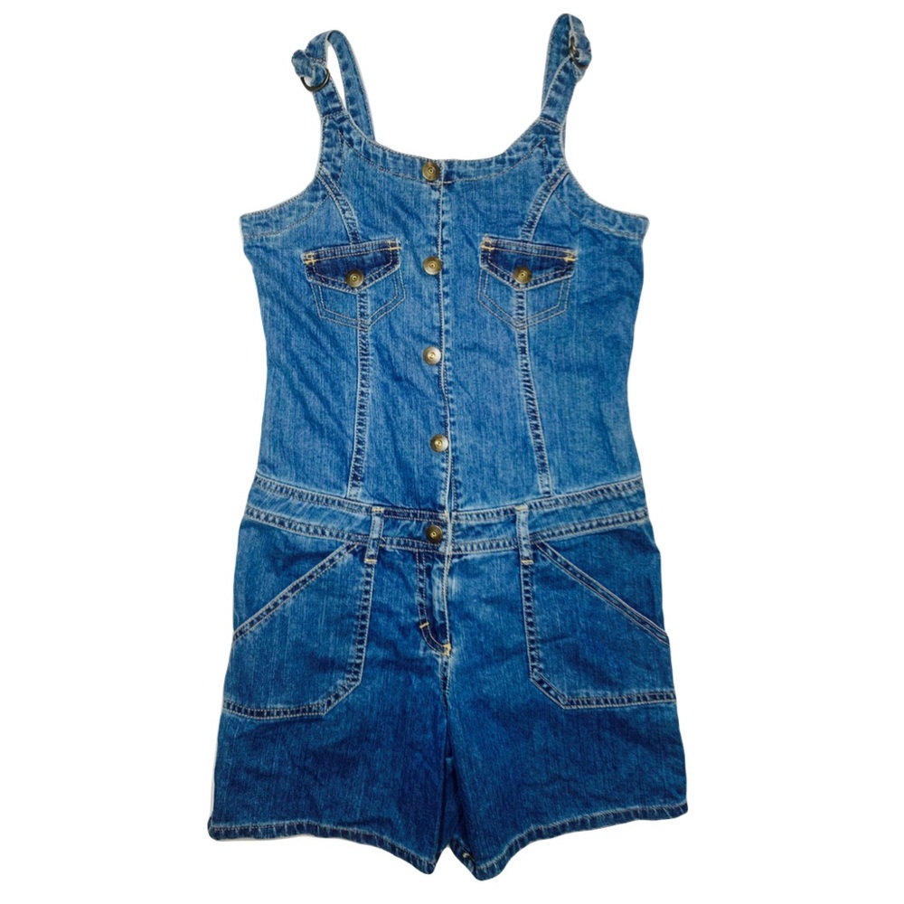 Y2K Denim Shorts Overalls
